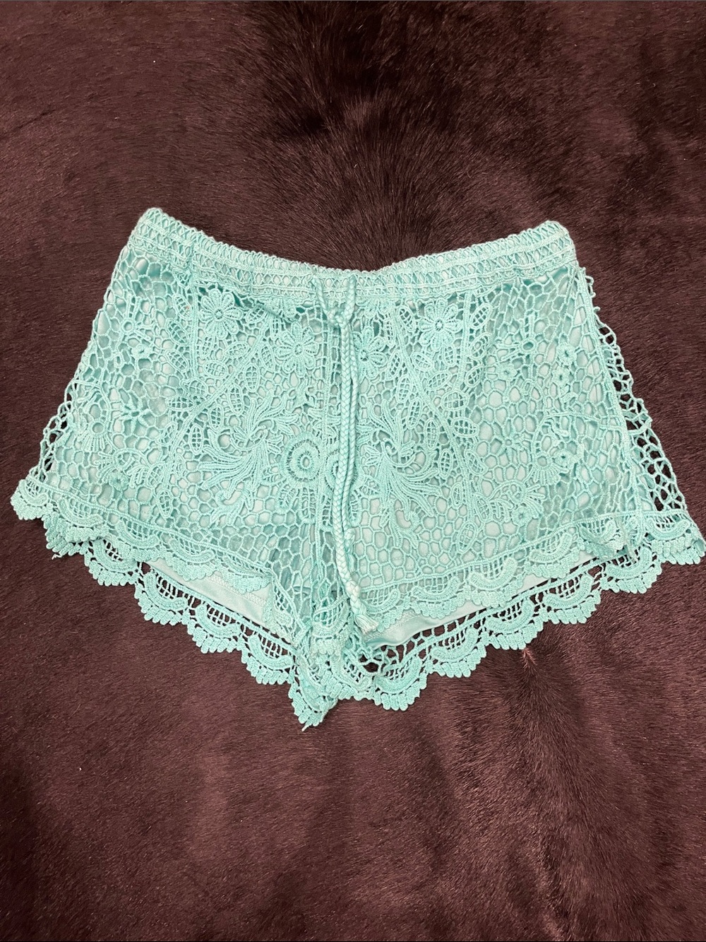 Seafoam Green Lace Swim Short or Coverup